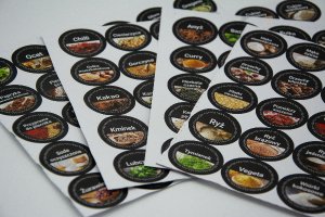 SHOPUJ.PL Pojemniki na przyprawy 24 szt Kwadratowe słoiki 120ml + 144 etykiety 4