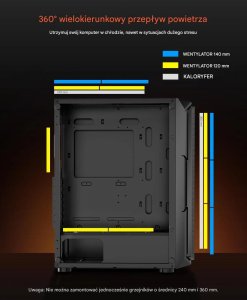 Obudowa SilentiumPC Obudowa PC gaming ATX mid tower ARGB szkło hartowane wysoki airflow 4
