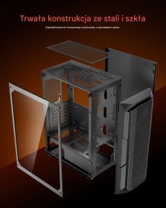 Obudowa SilentiumPC Obudowa PC gaming ATX mid tower ARGB szkło hartowane wysoki airflow 7