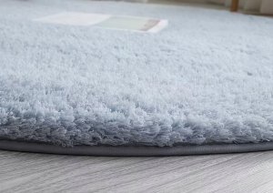 Strado Dywan okrągły Alpaca 90x90 cm, srebrny - pluszowy, miękki do salonu i sypialni 3