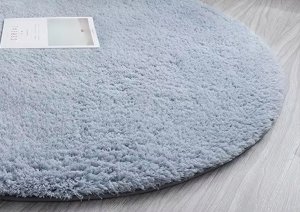 Strado Dywan okrągły Alpaca 90x90 cm, srebrny - pluszowy, miękki do salonu i sypialni 4