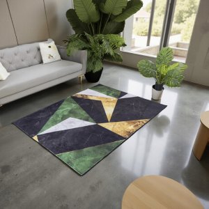 Strado Dywan Novo 120x160 cm, Zielony Marmur - miękki do salonu i sypialni 4