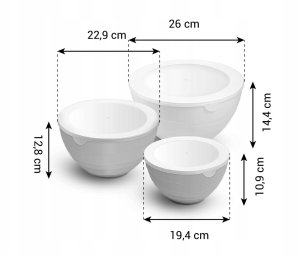 Lumarko Miski Plastikowe Z WIECZKIEM PRESTO zestaw 3szt. 420599.00 3