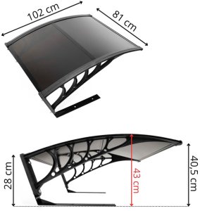 Springos Garaż dla robota koszącego daszek 102x81x40,5 cm osłona do kosiarki zadaszenie czarne Uniwersalny 18