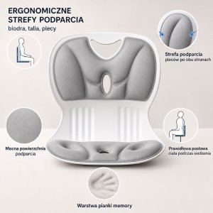 Wellife Podkładka lędźwiowa na krzesło korygująca postawę Memory LumbarFlex 5