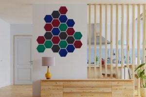 Techrebal Panele dekoracyjne Lamele Ścienne Heksagon Różowe 11