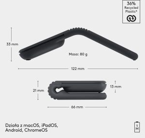 Mysz Logitech Mobi Fold grafitowa (910-007604) 22