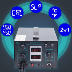 Techrebal Stacja lutownicza 2w1 Techrebal 706 III + 3 Grotów + Uchwyt PCB + Akcesoria 8