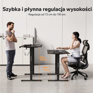 Biurko SENSE7 NOJO LIGHT Czarne 100 cm x 60 cm 3