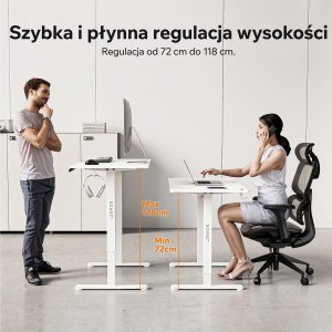 Biurko SENSE7 NOJO LIGHT Białe 100 cm x 60 cm 3