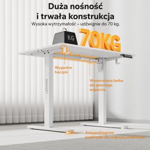 Biurko SENSE7 NOJO LIGHT Białe 100 cm x 60 cm 4