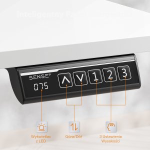 Biurko SENSE7 NOJO LIGHT Białe 100 cm x 60 cm 5
