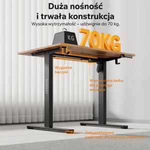 Biurko SENSE7 NOJO LIGHT Ciemnobrązowe 100 cm x 60 cm 4
