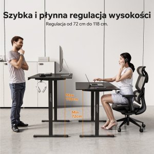 Biurko SENSE7 NOJO LIGHT Czarne 160 cm x 80 cm 3