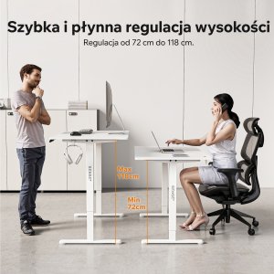 Biurko SENSE7 NOJO LIGHT Białe 160 cm x 80 cm 3