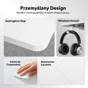 Biurko SENSE7 NOJO LIGHT Białe 160 cm x 80 cm 6