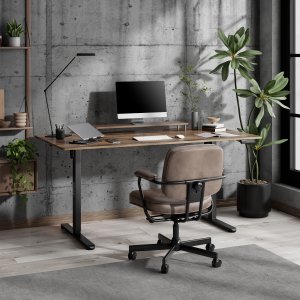Biurko SENSE7 NOJO LIGHT Ciemnobrązowe 160 cm x 80 cm 2