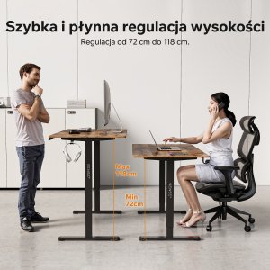 Biurko SENSE7 NOJO LIGHT Ciemnobrązowe 160 cm x 80 cm 3