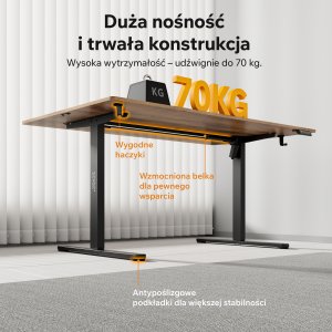 Biurko SENSE7 NOJO LIGHT Ciemnobrązowe 160 cm x 80 cm 4