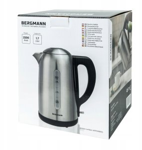 Czajnik BERGMANN elektryczny ze stali nierdzewnej FR006 1,7L 2200W podstawa czarna 9