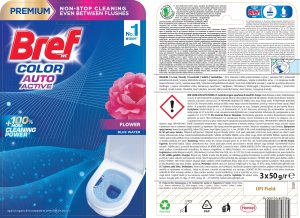 Bref Kulki myjąco-zapachowe do toalet BREF Color Auto Active Flower 3x50g 2