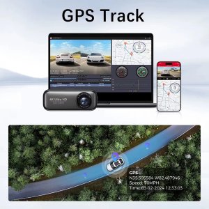 Wideorejestrator Diaway Kamera Wideorejestrator Samochodowa 4K GPS + Tylna Kamera Rejstrator WiFi HD 6