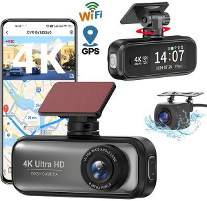 Wideorejestrator Diaway Kamera Wideorejestrator Samochodowa 4K GPS + Tylna Kamera Rejstrator WiFi HD 8