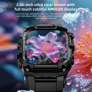 Smartwatch Diaway Smartwatch Zegarek Watch GPS Czarny Amoled Pro Rozmowy Sportowy Menu PL LTE Q888 5