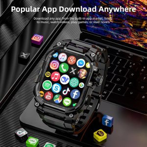 Smartwatch Diaway Smartwatch Zegarek Watch GPS Czarny Amoled Pro Rozmowy Sportowy Menu PL LTE Q888 9