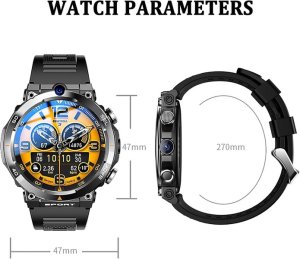 Smartwatch Diaway Smartwatch Zegarek Watch GPS Czarny Amoled Pro Rozmowy Sportowy Menu PL LTE H10 6
