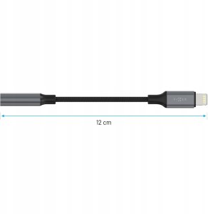 Fixed Adapter z aluminium FIXED Link Lightning na 3,5mm jack space gray 3