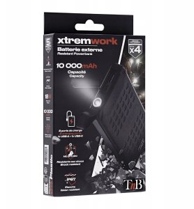 Powerbank TnB Mocny Powerbank T'nB Xtremwork 10000mAh 10W IP67 na USB-A USB-C + Latarka / XPBU10000 3