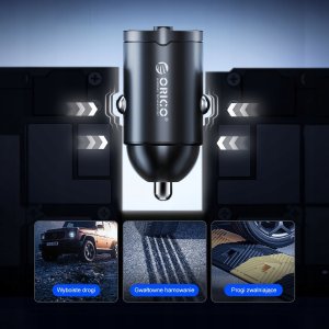 Ładowarka Orico PD 30W, 2 x USB-C, z kablem spiralnym (DS-30-2C-BK-EP) 4
