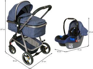 Wózek Vevor Wózek wielofunkcyjny 2w1 lux gondola + fotelik Bauerkraft granatowy 9