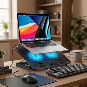 Podstawka chłodząca Wozinsky WDCX-015 StormPad RGB chłodząca gamingowa pod laptop czarna (5907769387715) 2