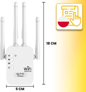 Router Mocny wzmacniacz sygnału wifi 4-anteny 300mb/s 2.4 ghz repeater zewnętrzny - er1046 4