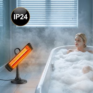 Bauerkraft Ogrzewacz promiennik tarasowy na podczerwień poziomy pionowy oscylacyjny 1000W Bauerkraft 12