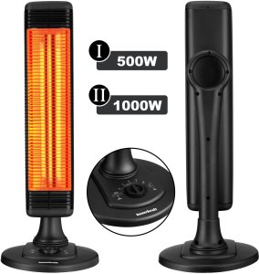 Bauerkraft Ogrzewacz promiennik tarasowy na podczerwień poziomy pionowy oscylacyjny 1000W Bauerkraft 4