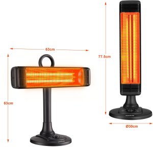 Bauerkraft Ogrzewacz promiennik tarasowy na podczerwień poziomy pionowy oscylacyjny 1000W Bauerkraft 5