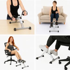 Rower stacjonarny Bauerkraft Rowerek treningowy rower rehabilitacyjny składany rotor 2w1 wyświetlacz LCD biały 8