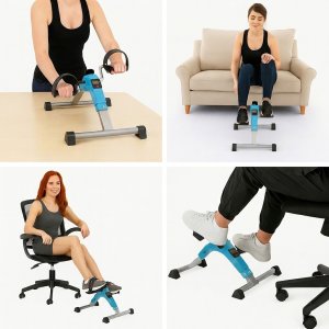 Rower stacjonarny Bauerkraft Rowerek treningowy rower rehabilitacyjny składany rotor 2w1 wyświetlacz LCD niebieski 8
