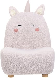 Beliani Fotel dziecięcy jednorożec teddy różowy LULEA 3