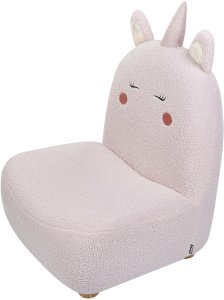 Beliani Fotel dziecięcy jednorożec teddy różowy LULEA 4