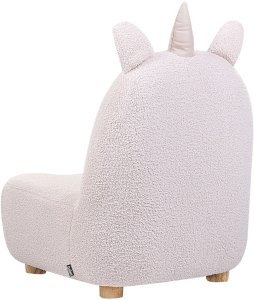 Beliani Fotel dziecięcy jednorożec teddy różowy LULEA 5