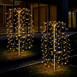 Wbijany na zewnątrz lampion Saska Garden Fireworks Tree srebrny 2