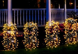 Wbijany na zewnątrz lampion Saska Garden Fireworks Tree srebrny 6