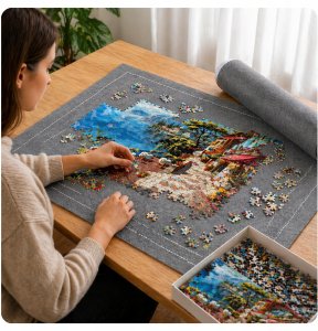 WTM Mata Podkładka Do Układania Puzzli Plansza do 1500 puzzli duży Zestaw Rolka 7