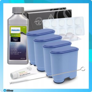 AQUALOGIS 4xFiltr do ekspresu Philips LatteGo 5400 3200 2200 tabletki szczotczka 2