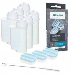 AQUALOGIS 6x Filtr tabletki do ekspresu Siemens EQ6 EQ3 EQ9 szczoteczka 2