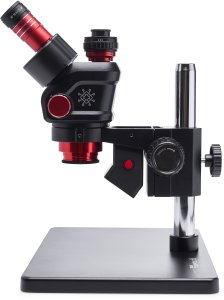 Mikroskop Techrebal Stereoskopowy OptiZoom 6558 DG6558T-B3 + Oświetlenie Barlow 0,5x Muszle Odciąg oparów Kamera Red Angel Wyświetlacz 8" 3